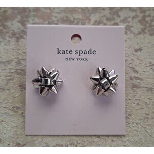 NWT Kate Spade New York Bourgeois Bow Silver Earrings